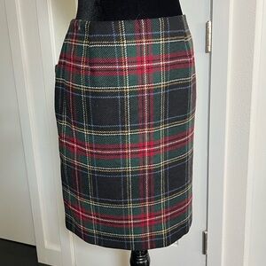 Talbots Plaid Pencil Skirt - Red, Green, Black